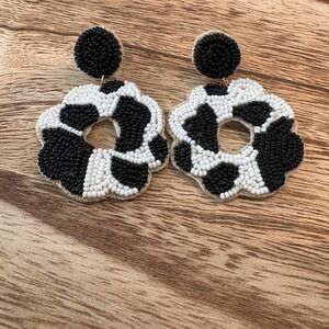 Cow Print beaded earrings